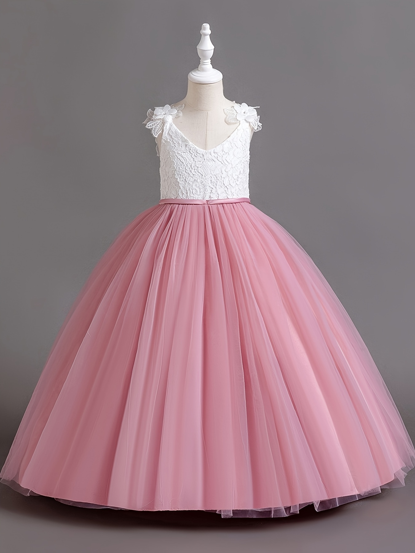 Girls Wedding Dress Strapless Mesh Princess Dress for Weddings Proms - image 3