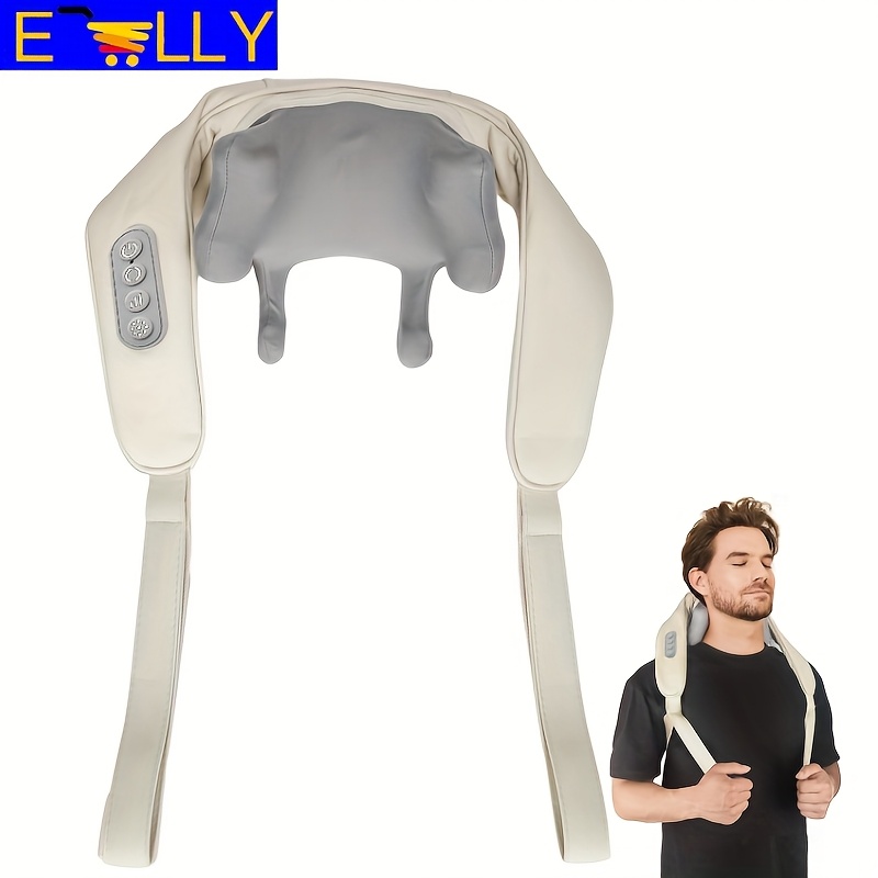 shiatsu massager with   for shoulders and back   human kneading cordless heating with battery suitable for full body thighs legs 0