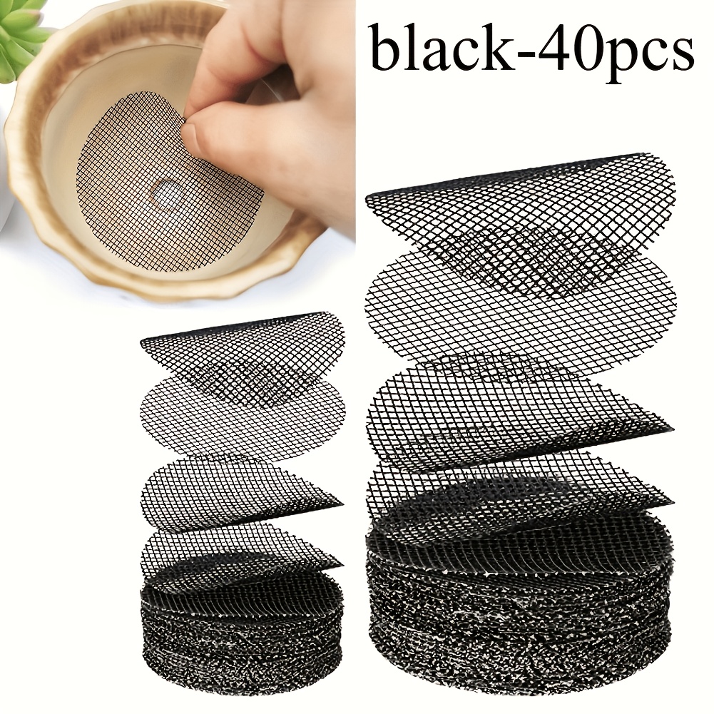 TEMU Tapis de filet circulaire, filet tamis pour trou de pot de fleurs | Prévention de la perte de terre, tapis tamis anti-drainage pour plantes,