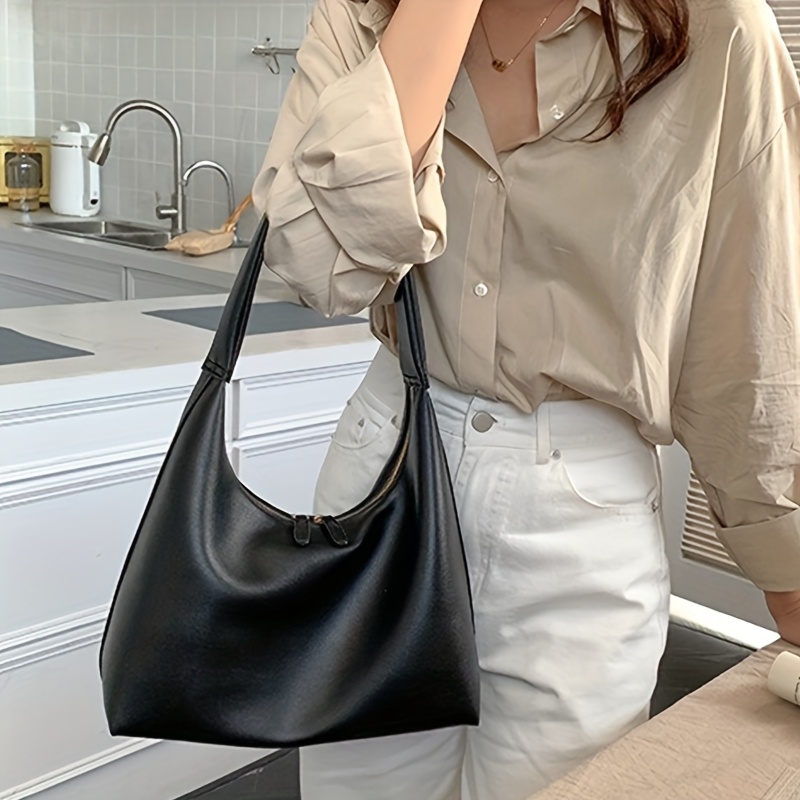Image of Women's Tote Bag 2025 Vintage Simple High-end Fashionable Single-shoulder Dumpling Bag, Niche Design, Large Capacity Commuter Bag