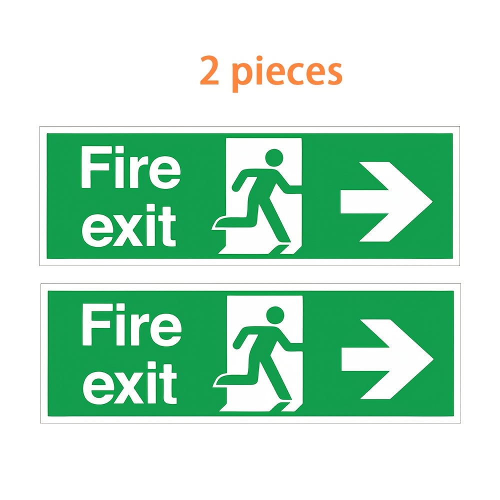 2pcs Safety Fire Exit Arrow Stickers