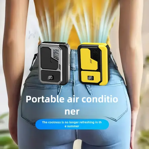 2025 neck protable waist fan powerful brushless motor with 3000mah large battery emergency led flashlight function suitable for outdoor work camping spring outing