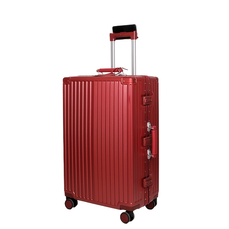 TEMU A Suitcase With An Aluminum Frame, Large Capacity For Travel, Carry-on Size, Equipped With A For Security, Protective Luggage, Made Of Durable