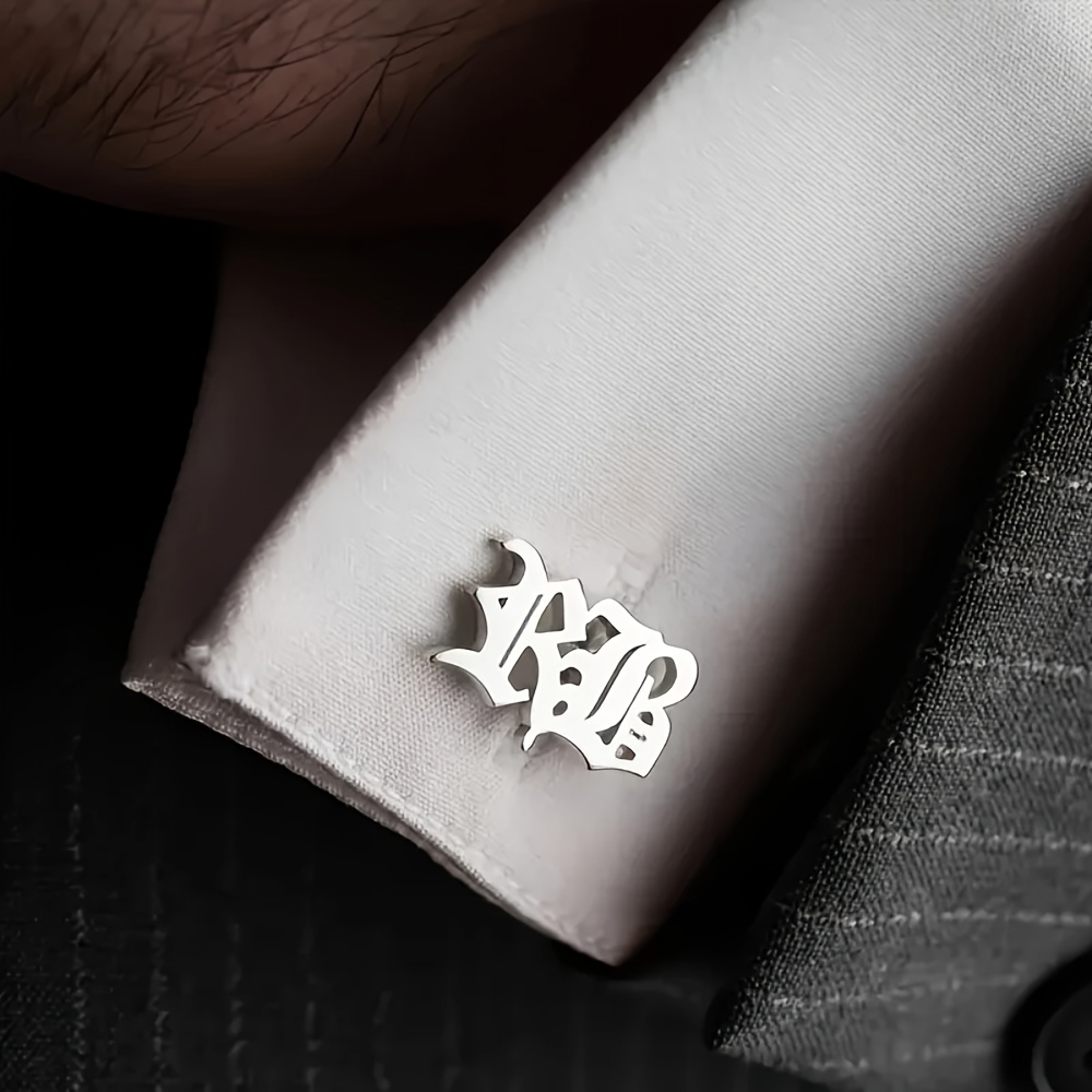 Personalized Old English Letter Cufflinks for Men