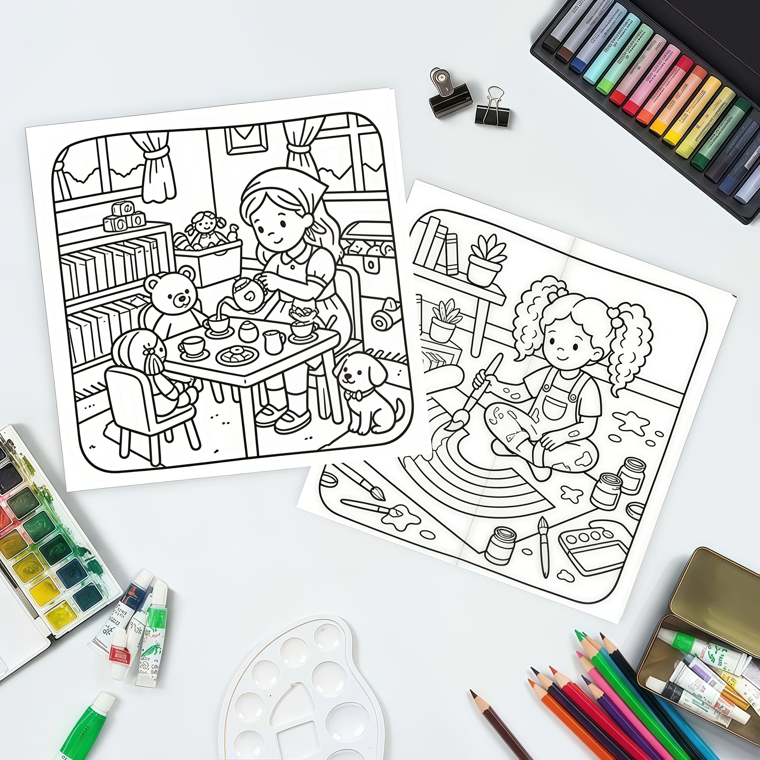 24pcs Easy Colour Illustrations for Kids' Creative Learning