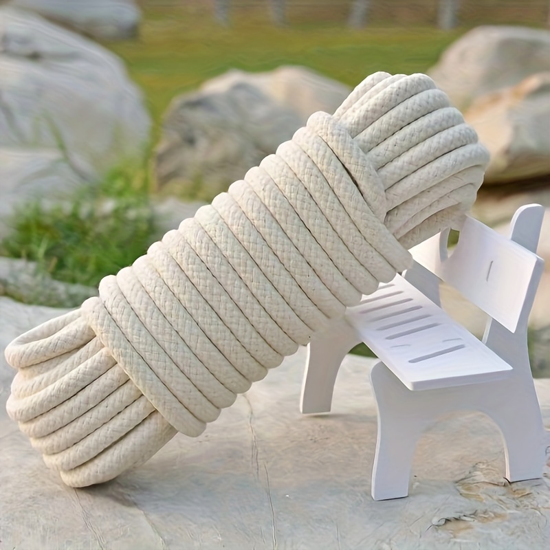 

1pc Multipurpose Core-spun Cotton Rope, Cotton Braided Cord, Sturdy For Diy Projects & Clothesline, Indoor & Outdoor Use, Camping Accessories