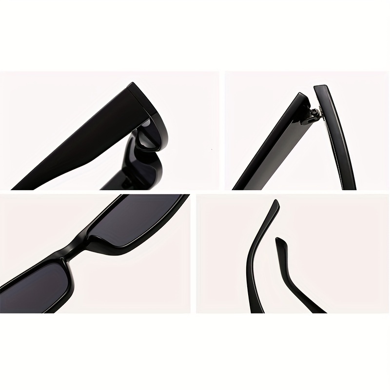 1980s inspired Trendy Square Black Fashion Glasses Unisex No - Temu