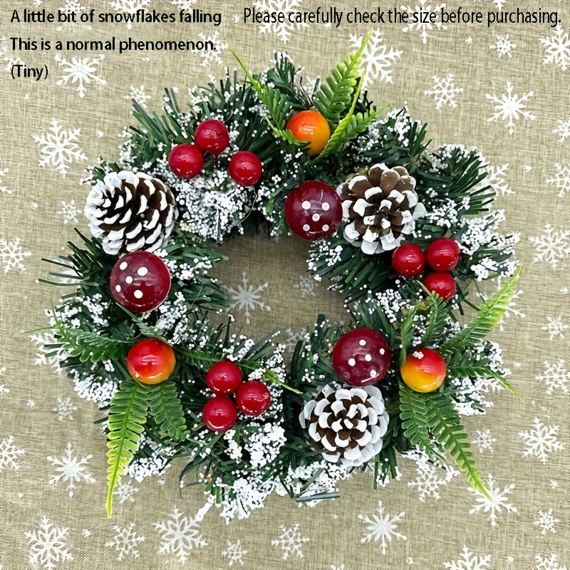 Image of Christmas Flower Ring Holiday Wreath Handmade Christmas Tree Decoration Simulation Mushroom Wreath Hotel Shopping Mall Decoration