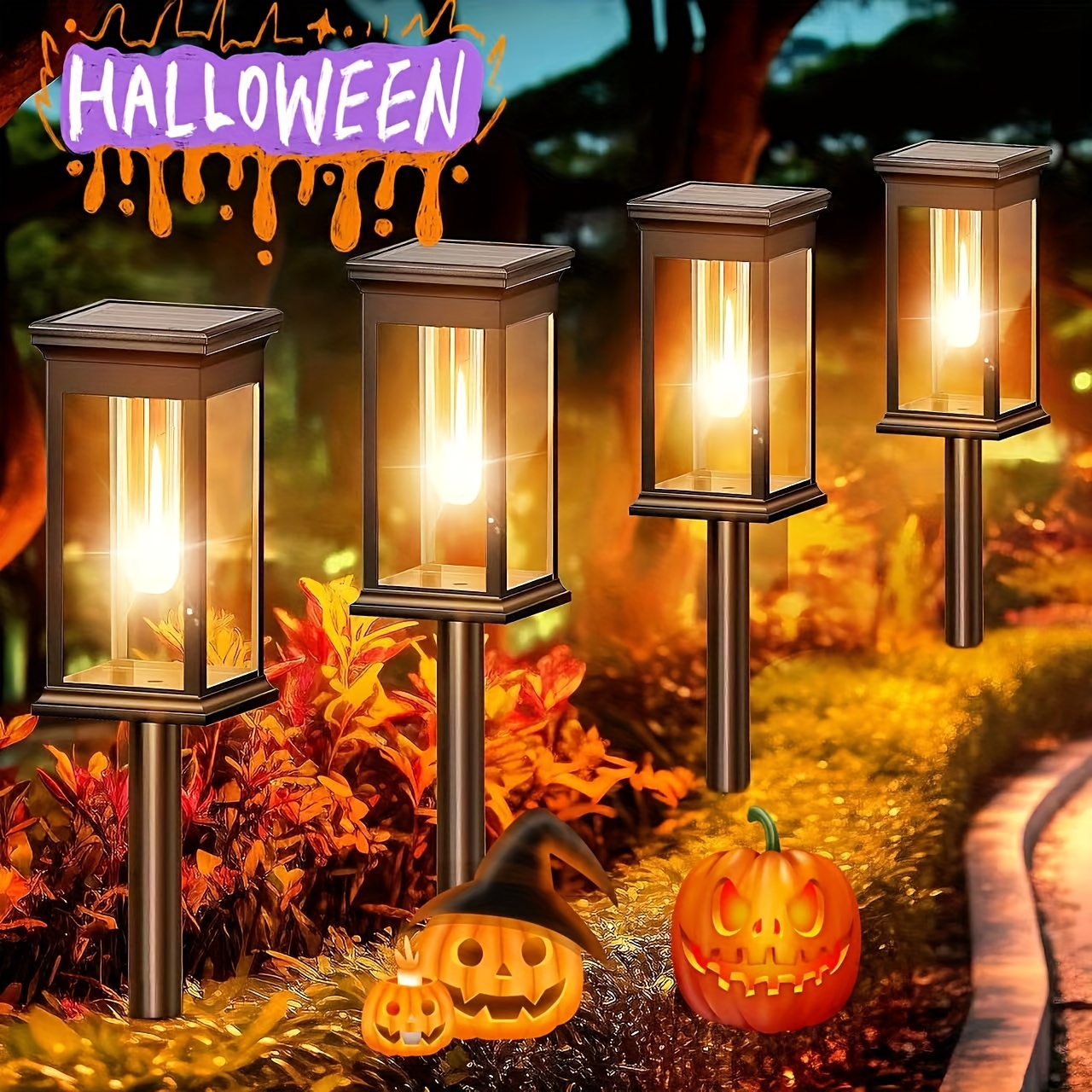 TEMU 12/8 Solar-powered Lights,, Bright Led Garden For Patios, Yards,, And Driveway Decor, Solar Garden Lights, Outdoor Solar