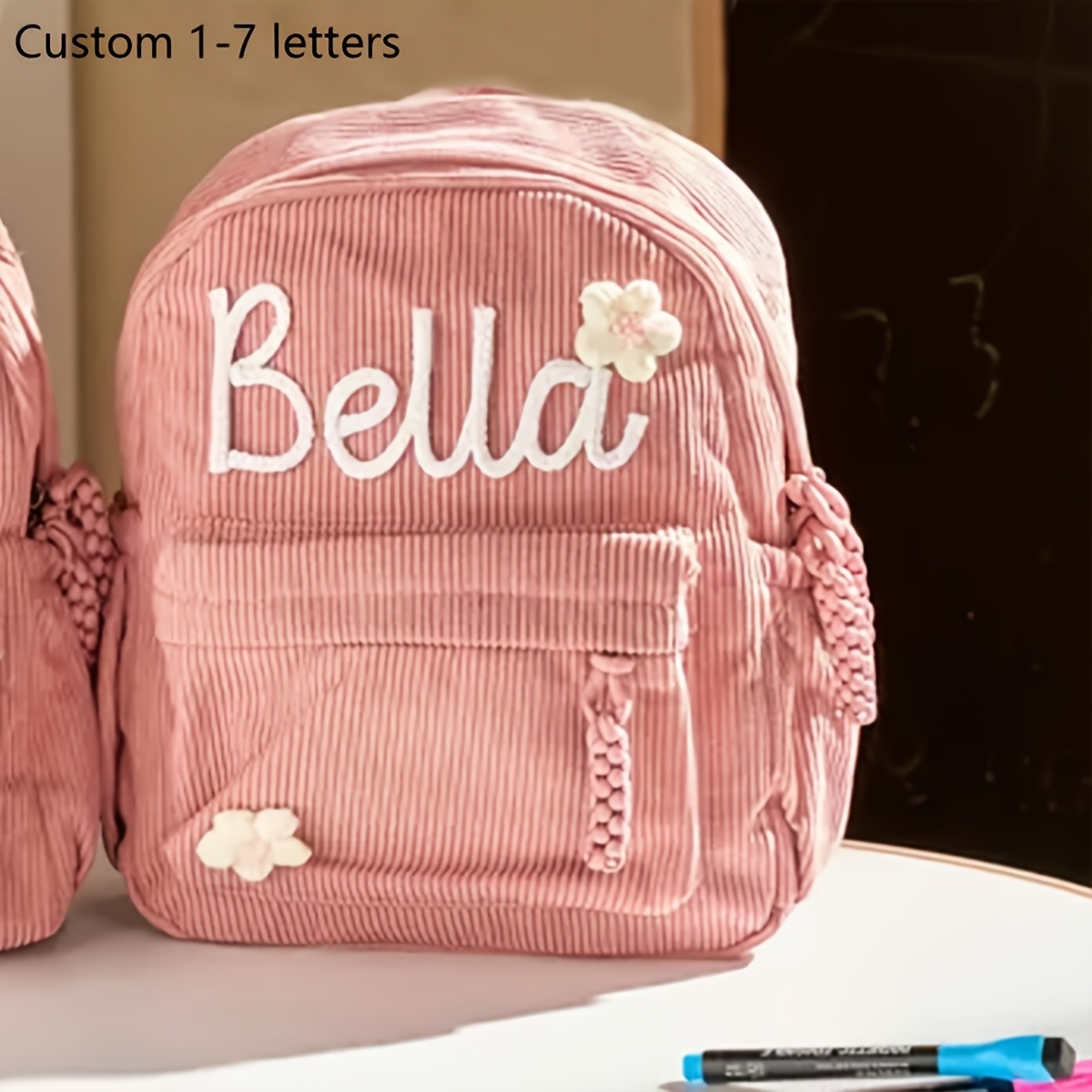 TEMU [customized] 1pc Personalized Handmade Name Backpack, Travel Backpack, Unisex, Birthday Gift, Back-to-school Gift