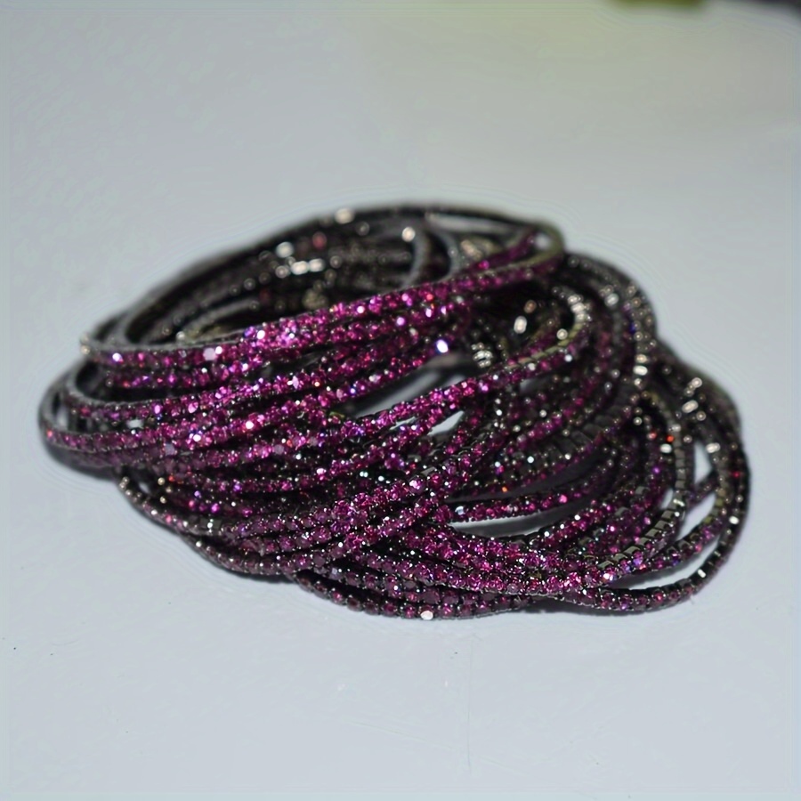 Colorful Rhinestone Studded Bracelet for Women - Pack of 5