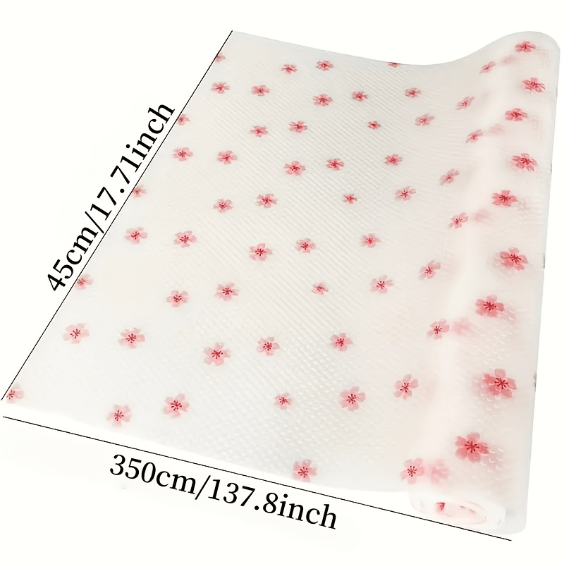TEMU Pink Cherry Pattern Eva Shelf Liner, Washable And Easy To Cut, Waterproof, Oil-proof, And Stain-resistant, Non-slip Refrigerator Drawer Liner,
