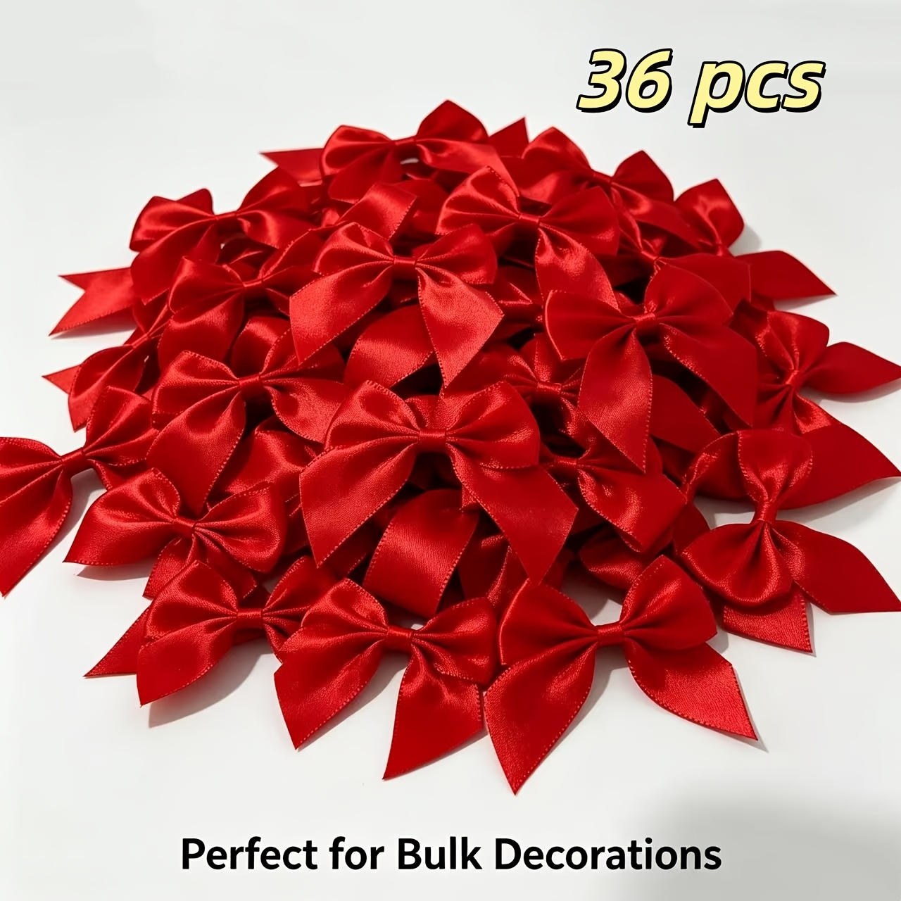 TEMU Lot de 36 nœuds de ruban de qualité supérieure (rouge) 2,36" à pour emballage cadeau, sachets de bonbons, sacs-cadeaux de fêtes, décorations de
