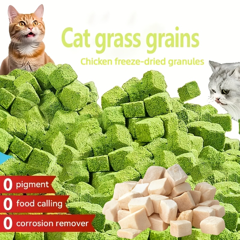 TEMU 8.4oz Freeze-dried Hairball Chips Row Cat Snacks Mint Cat Chips Grinding Teeth Sticks,, With Cat Food