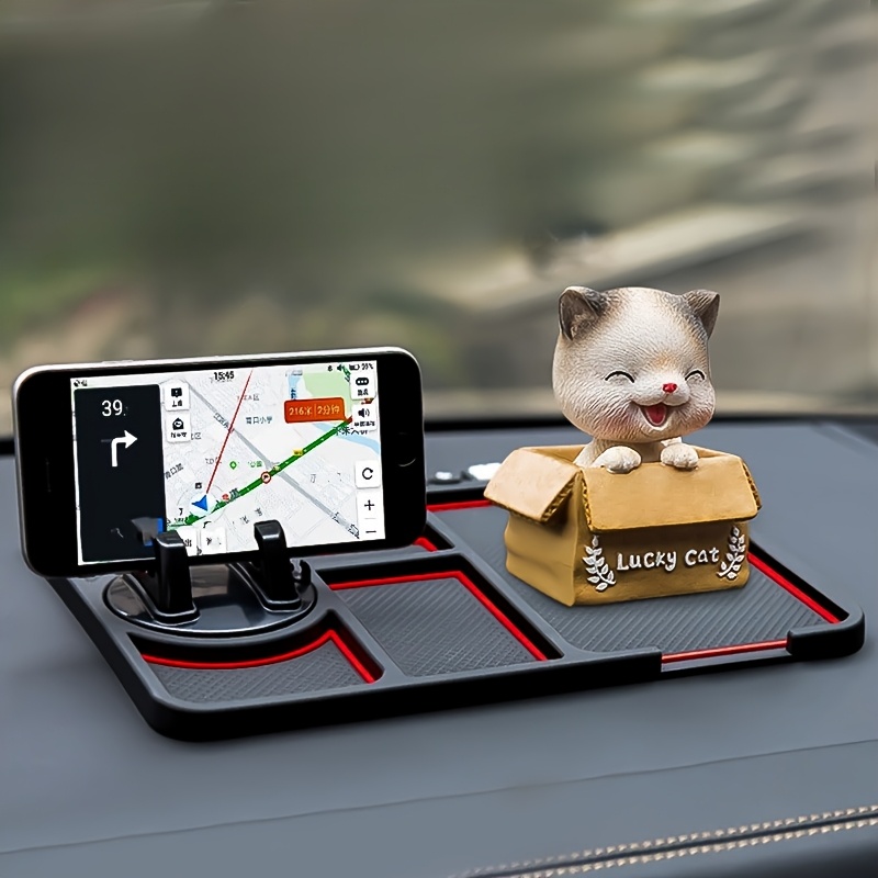 car slot mobile phone rotating stand with anti skid pad and phone number sticker to contact can be used to place accessories details 6