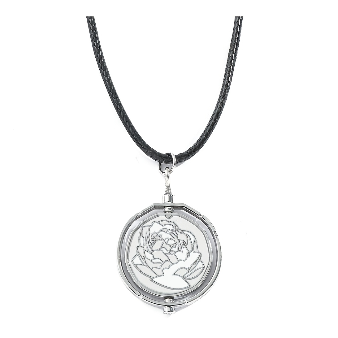 

Regret Blue Rose Powder Rotatable Pendant Necklace