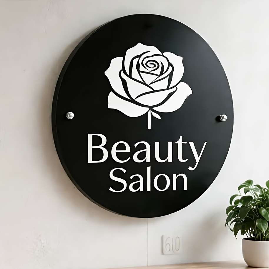 TEMU [2d Flat] [customization] Acrylic Material Store Sign Customization, Specifically For Hair Salons With Logo And Name, Suitable For Store Signs,