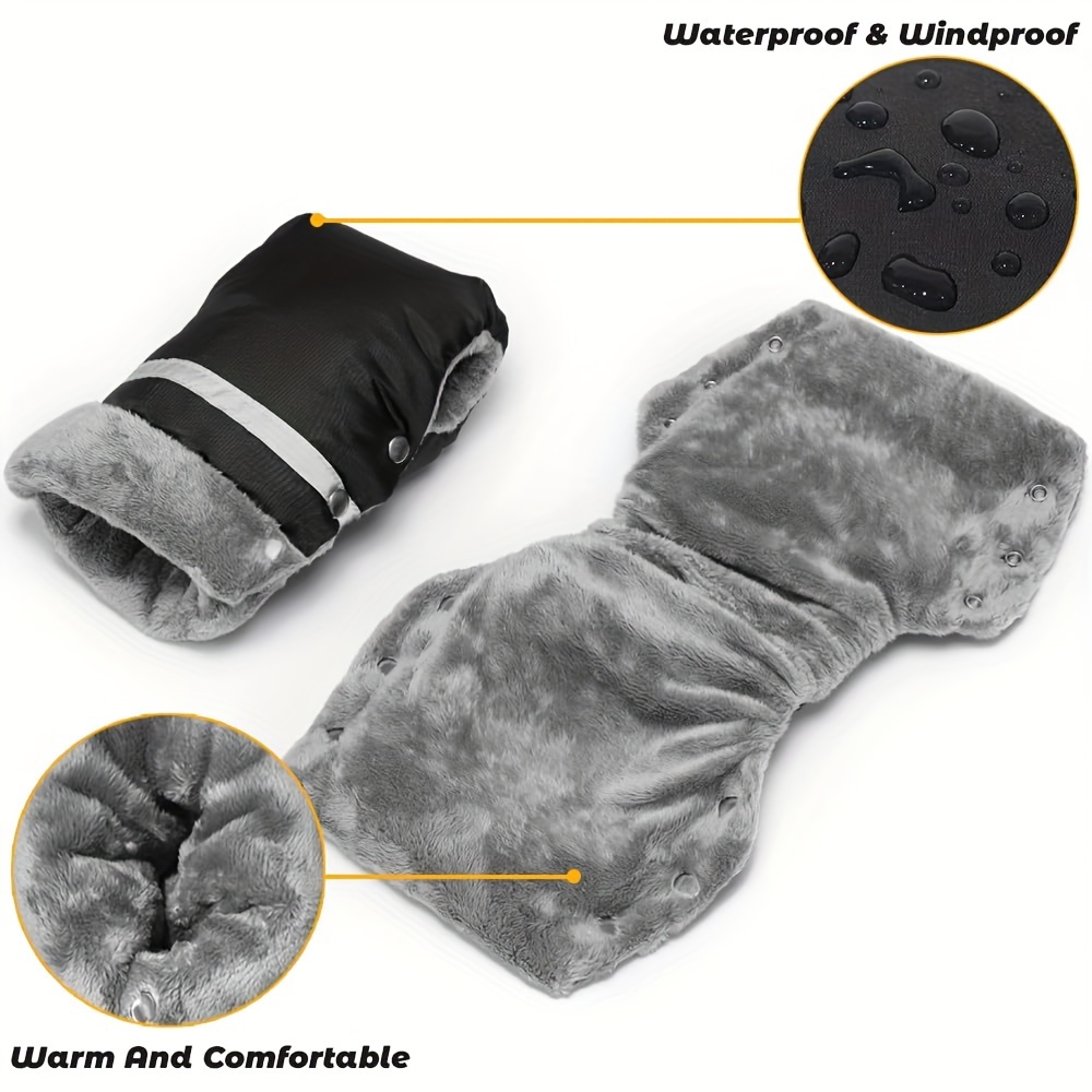 cozy warm stroller handlebar gloves windproof insulated grip covers for cold weather protection details 1