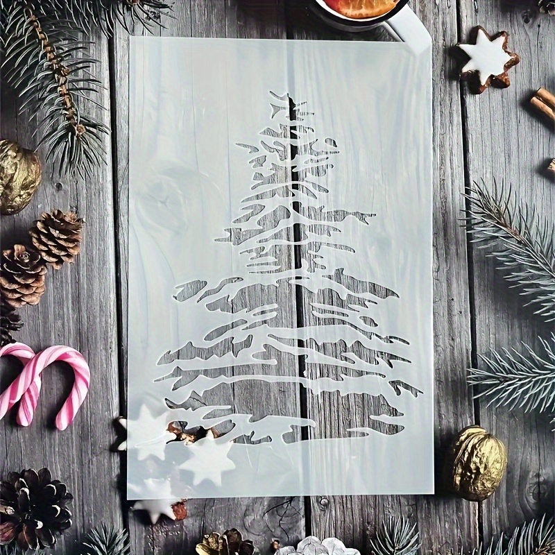 

1pc Christmas Tree Template, Reusable Template, Sturdy And Durable, Washable, Suitable For Walls, Wood, Windows, Fabrics, Canvas, Home Decoration, Diy Plastic Templates - Suitable For Home Decoration