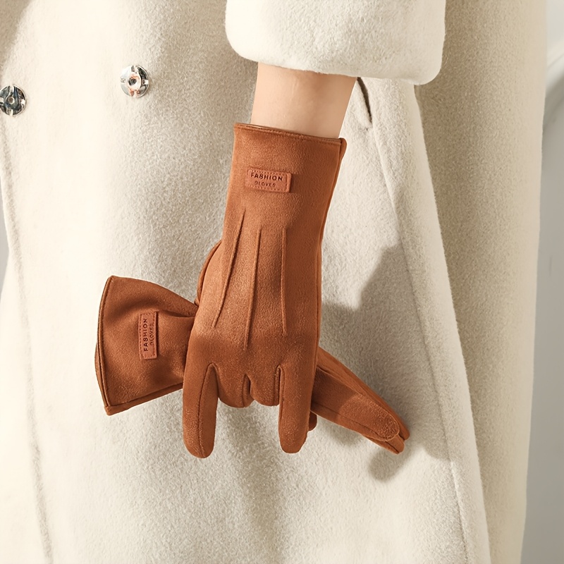 TEMU Warm Winter Gloves For Women, Lined With Fleece And Designed For Touchscreen Use. Thick, Suede-like Gloves Are Stylish And Perfect For Keeping