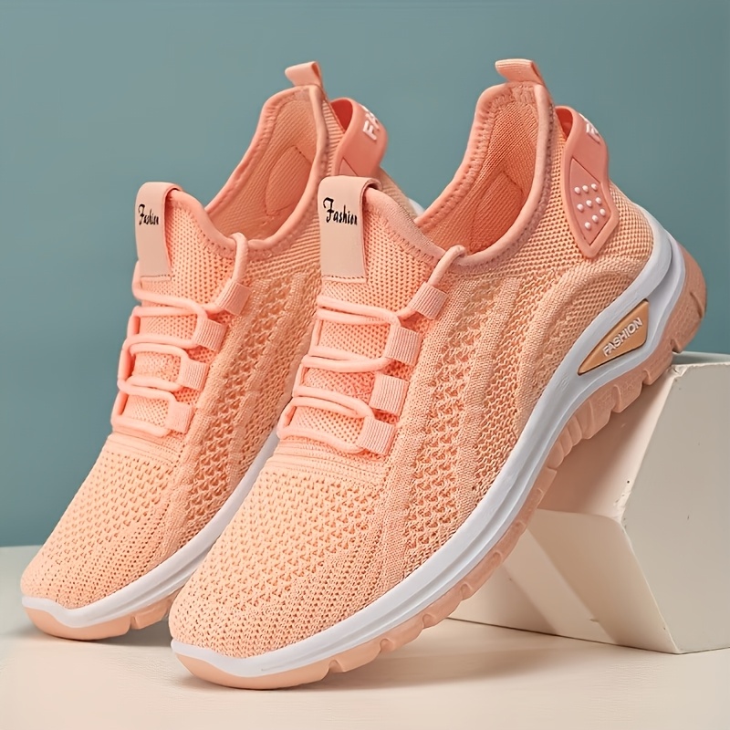 TEMU Baskets en tricot respirant pour femme, adaptées à , au fitness et à la randonnée - Semelle amortie à traction tout-terrain, voûte plantaire de
