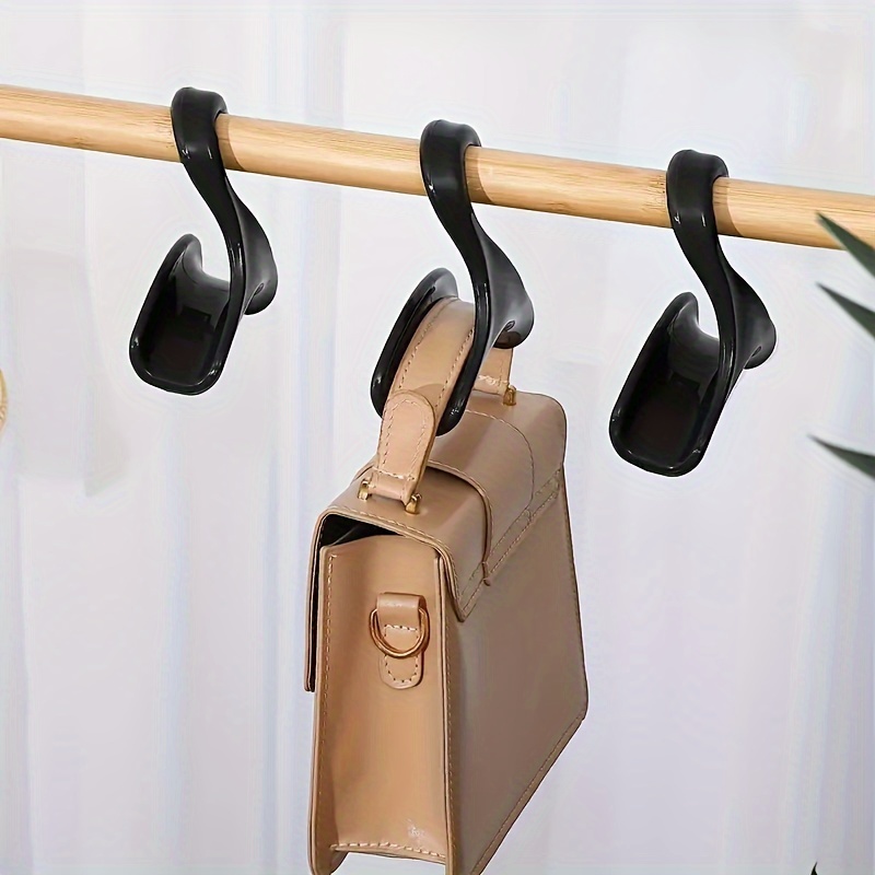 6pcs/18pcs Solid Color Handbag Hook Arched Safety Hook Space Saving Hanging  Bag Tote Holder Bag Rack Holder
