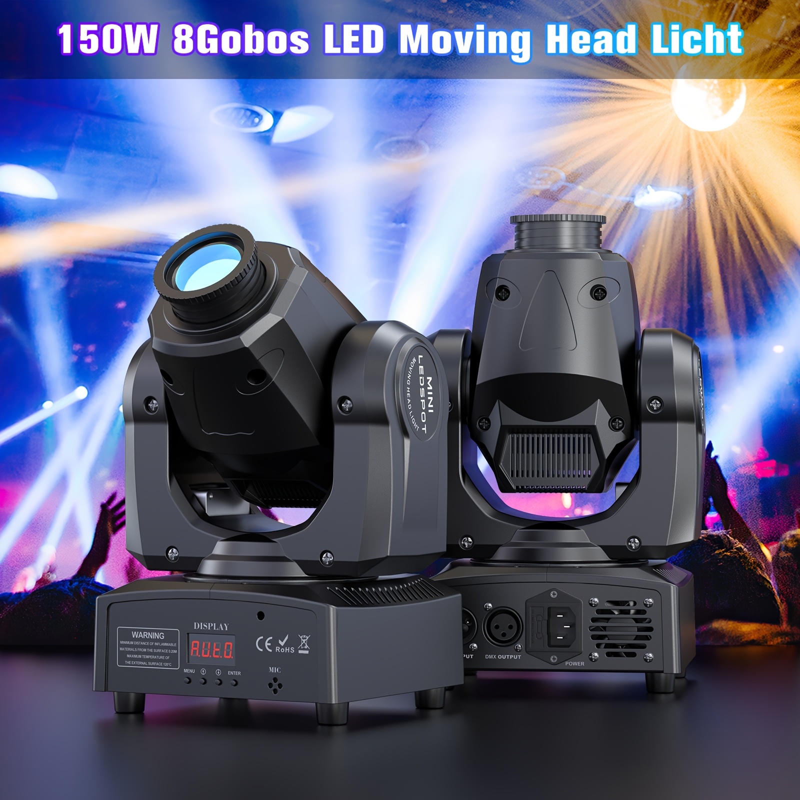 2pcs 150w led beam moving head stage lights rgbw multi gobo multi mode dmx suitable for dj disco ktv bar shopping mall party 0