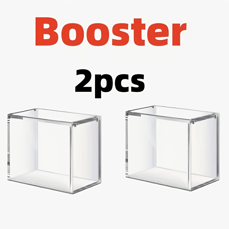 TEMU 2pcs/2pcs Set Transparent Stackable Display Boxes With Magnet - Ultra-thin Acrylic Card Storage Boxes, Compatible With Boosterbox, Suitable For