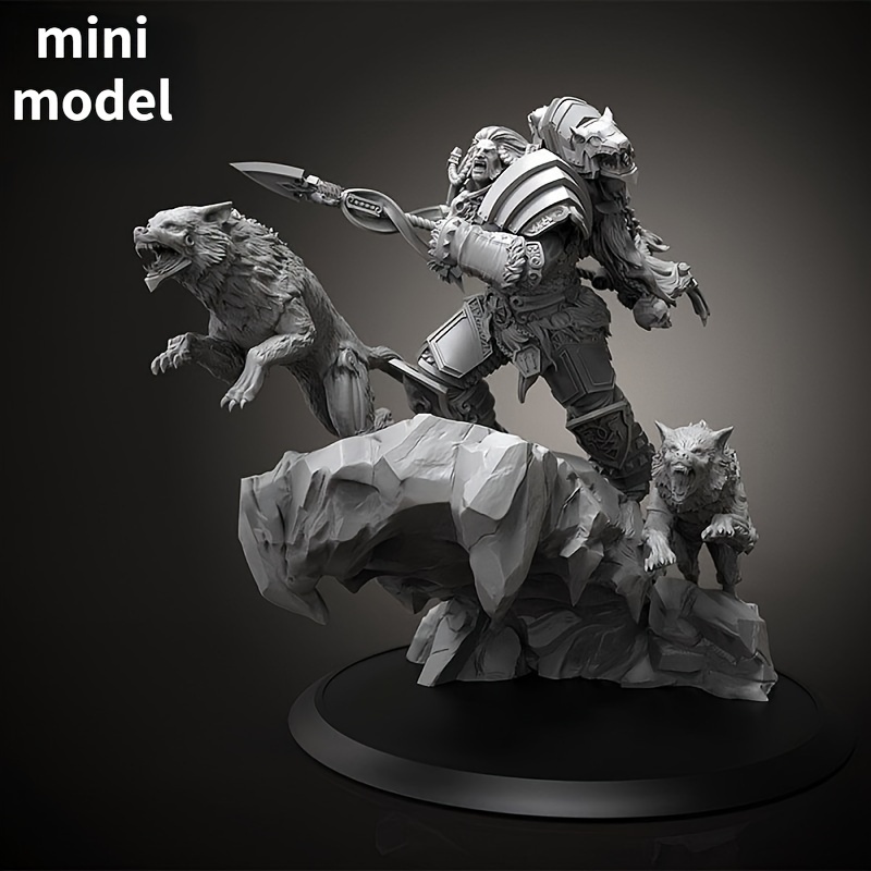 

50mm Resin Model Kits Wolf King Lemanros Unpainted And Self-assembled