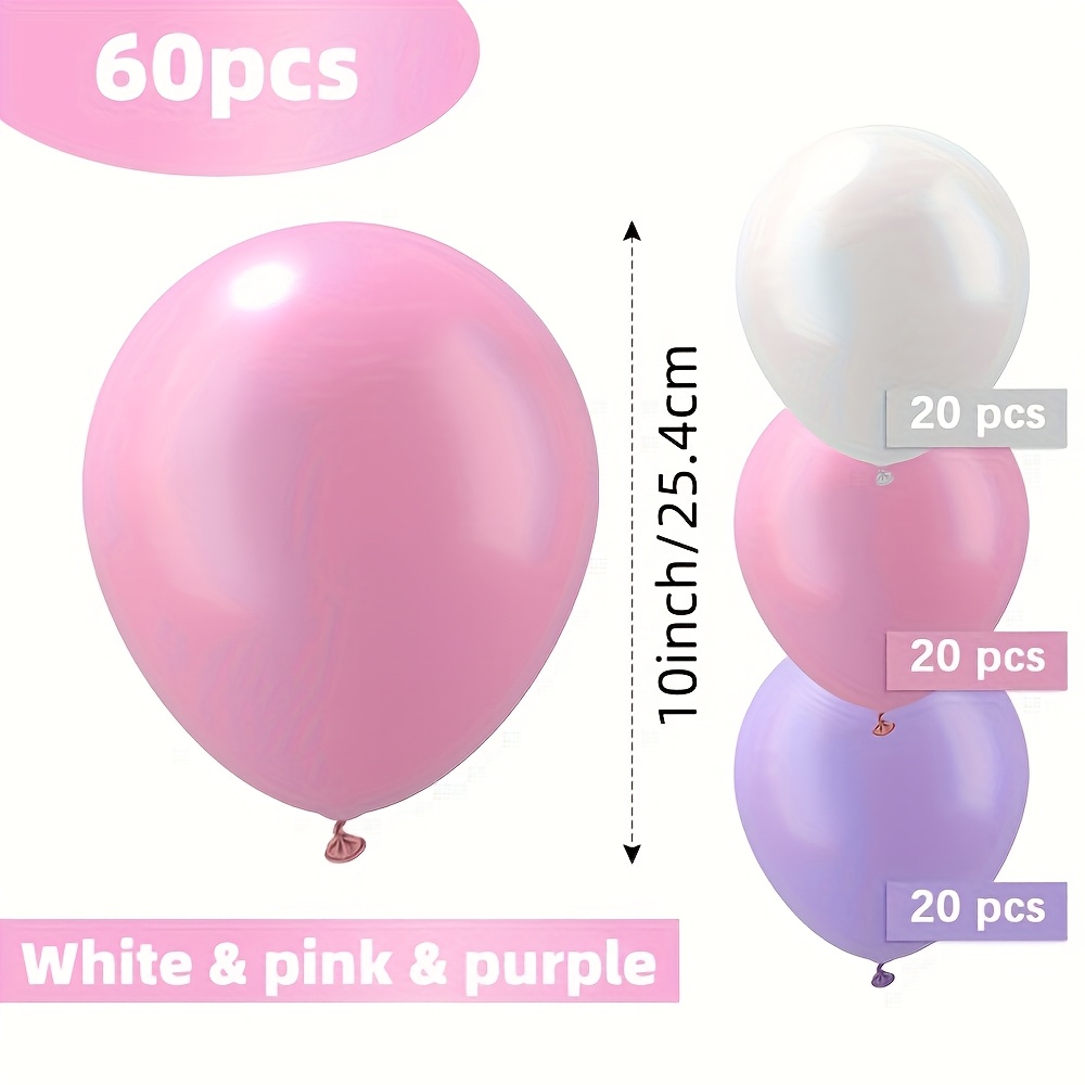 TEMU 60 globos rosas, blancos y : ideal para regalos de niñas, fiestas de , de adultos, celebraciones de y decoraciones navideñas - Adecuado para en