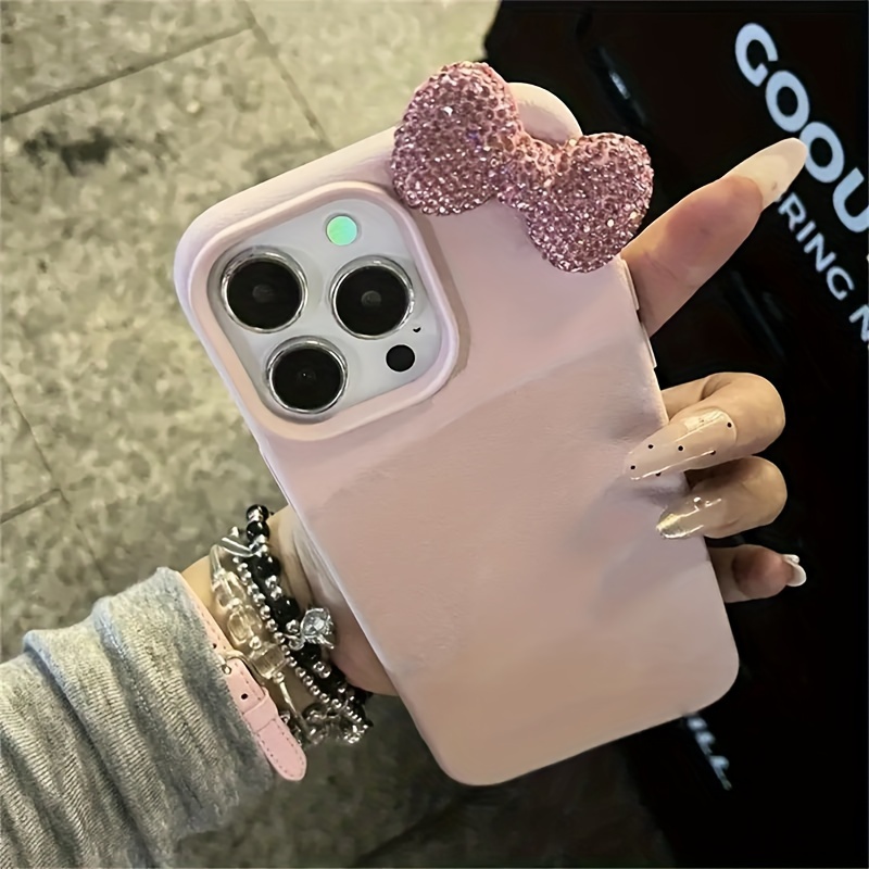 bow phone case iphone 15 iPhone Case: Bow Stripes in Green/Pink – Pearly Gates Designs