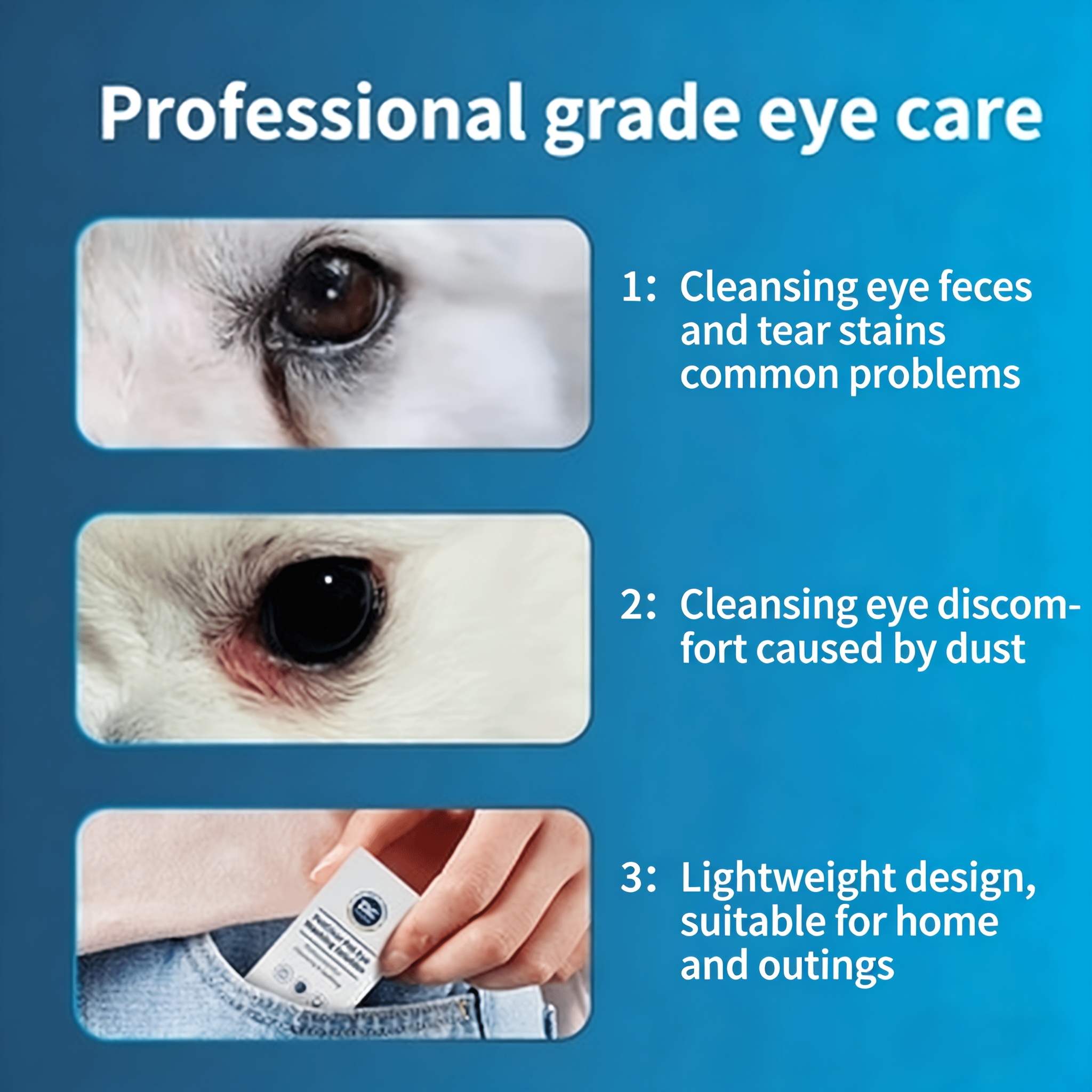 PETCLEAR Pet Eye Wash Solution Is a Professional Eye Cleaning Pet Care Product That Gently and Effectively Cleans Pets' Eyes, Helping to Remove Eye Secretions, Dust, and More. The Bottle Measures Approximately 13cm/5.12inch in Height and 7cm/2.76inch