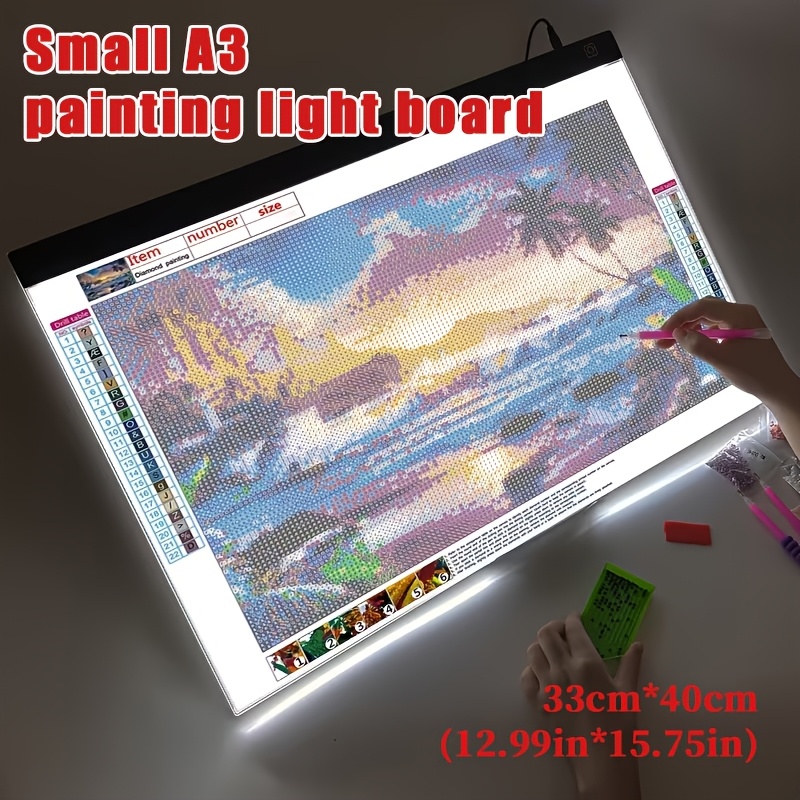 TEMU Led Drawing Tracing Board, Adjustable Brightness Light Box, Suitable For Diamond Painting, Sketching, Animation Production, And Diy Crafts,