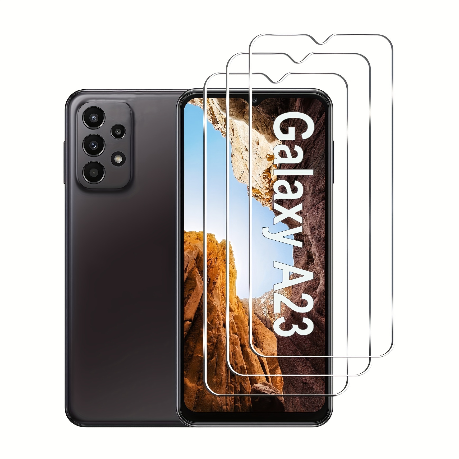 TEMU (3-pack) Tempered Glass Screen Protectors Designed For Galaxy A23 5g, Scratch-resistant, Bubble-free, Ultra-high Definition