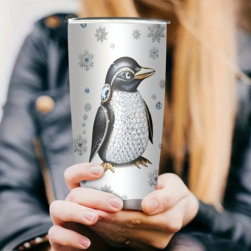 20oz stainless steel tumbler penguin jewelry design hand - Temu Portugal