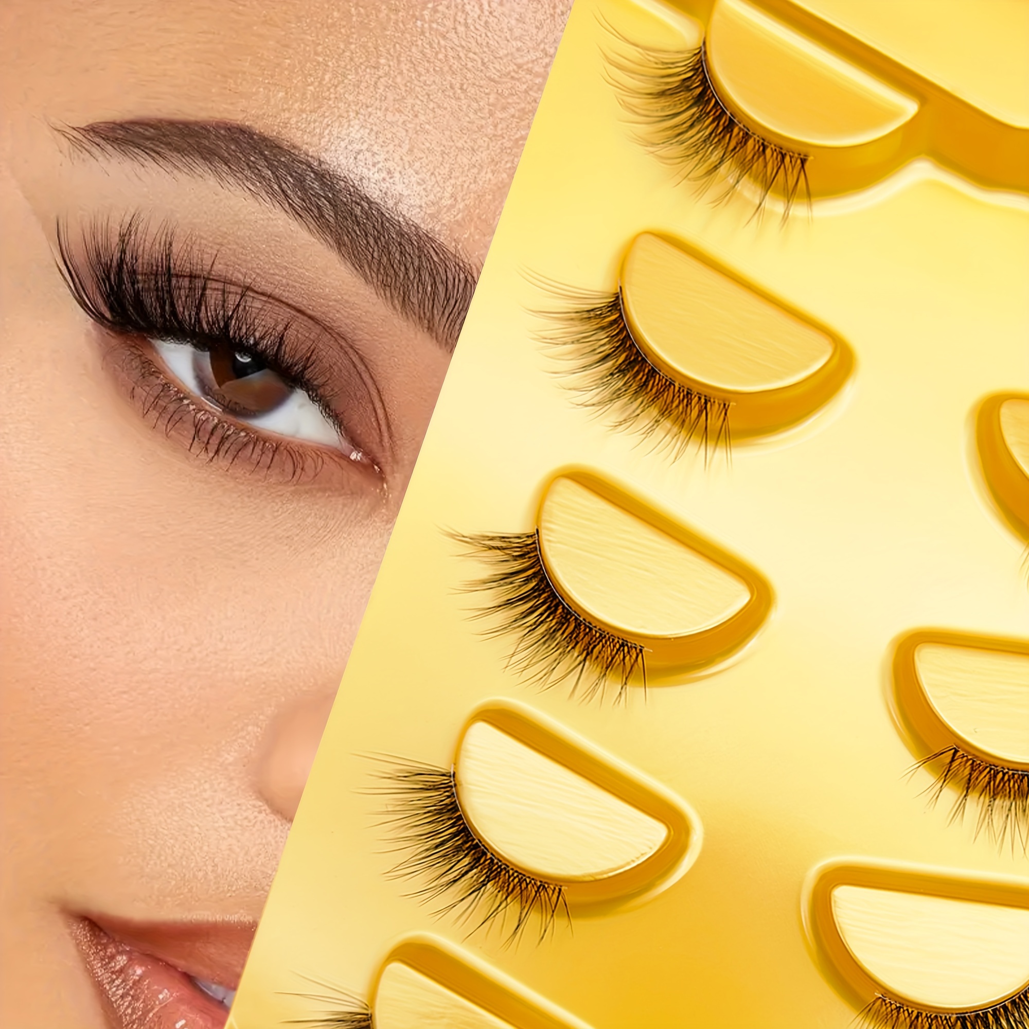 

5 Half-length False Eyelashes, & Fluffy, Clear , Unscented For Makeup