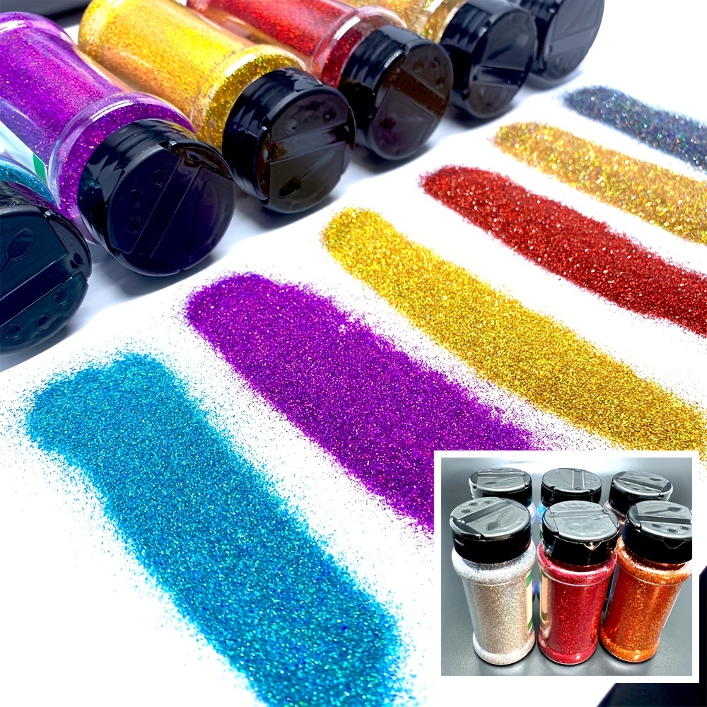 

Holographic Fine Glitter Set 6 Colors 300g (10.6oz) – Plastic Glitter For Crafts, Nail Art, Slime, And Diy Projects – Multipurpose Iridescent Glitter For Decorations And Artwork