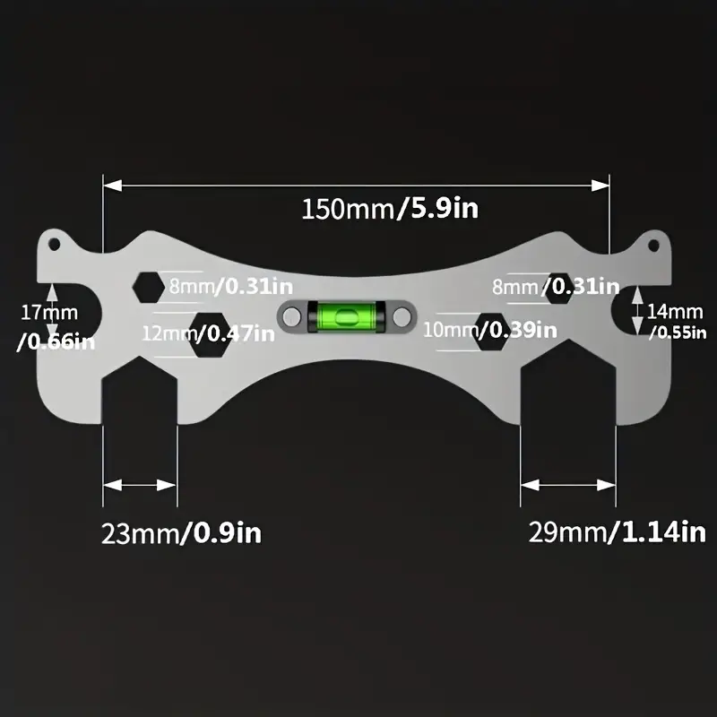 1pc home bathroom wrench universal bathroom wrench thickened stainless steel rust proof material hexagonal level multi functional hexagonal wrench curved level ruler shower special tools plumbers tool details 1