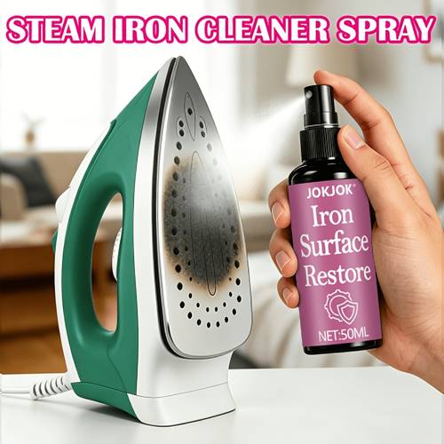 iron restorer cleaning spray quickly removes burn marks stains residue from iron soleplate gentle formula iron glide enhances ironing safe for irons