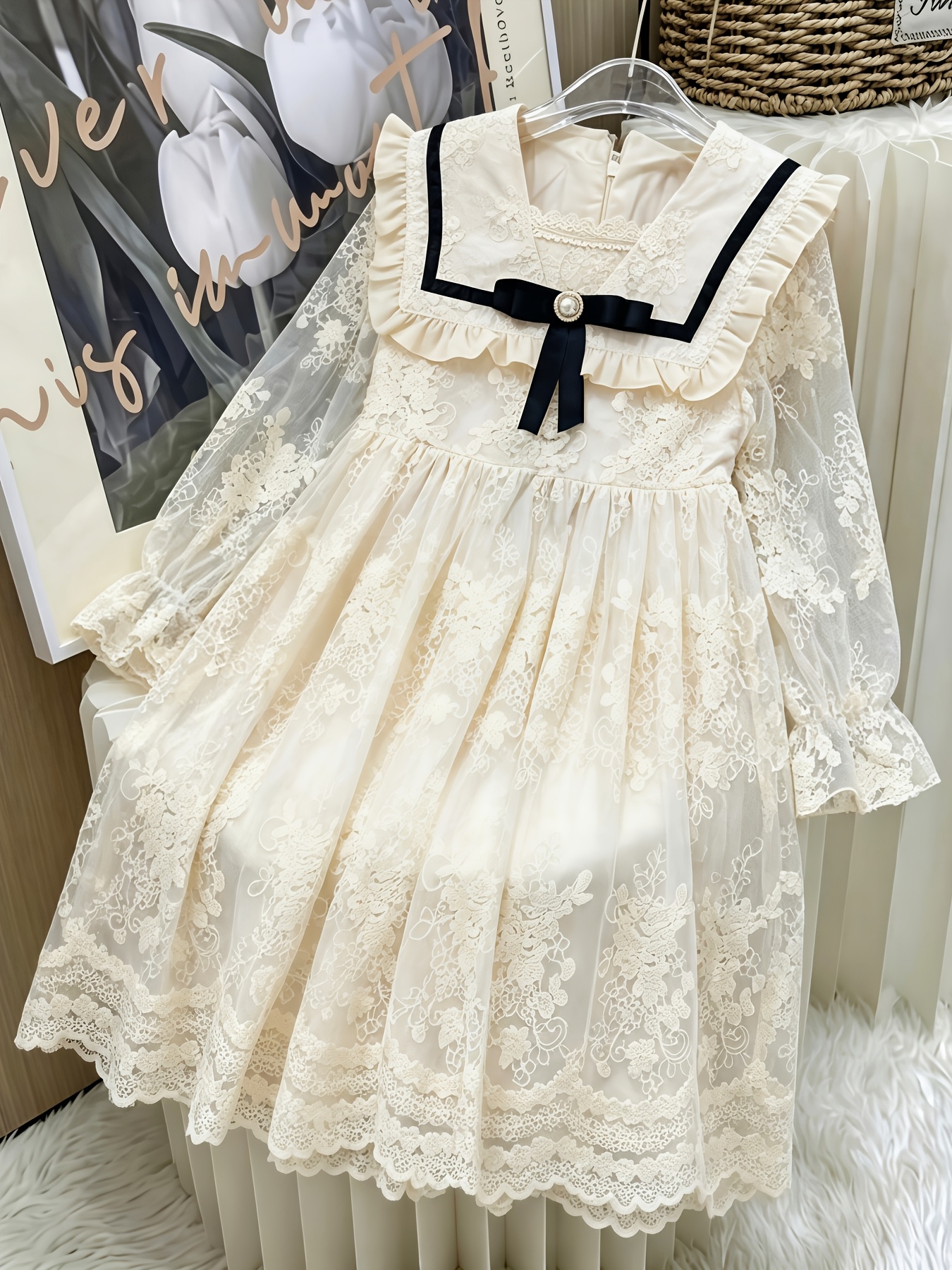 mesh fairy dress Spring Elegant White Off Shoulder Fairy Dress Princess Puff Dress Mesh –  Simplepromdress main image 0