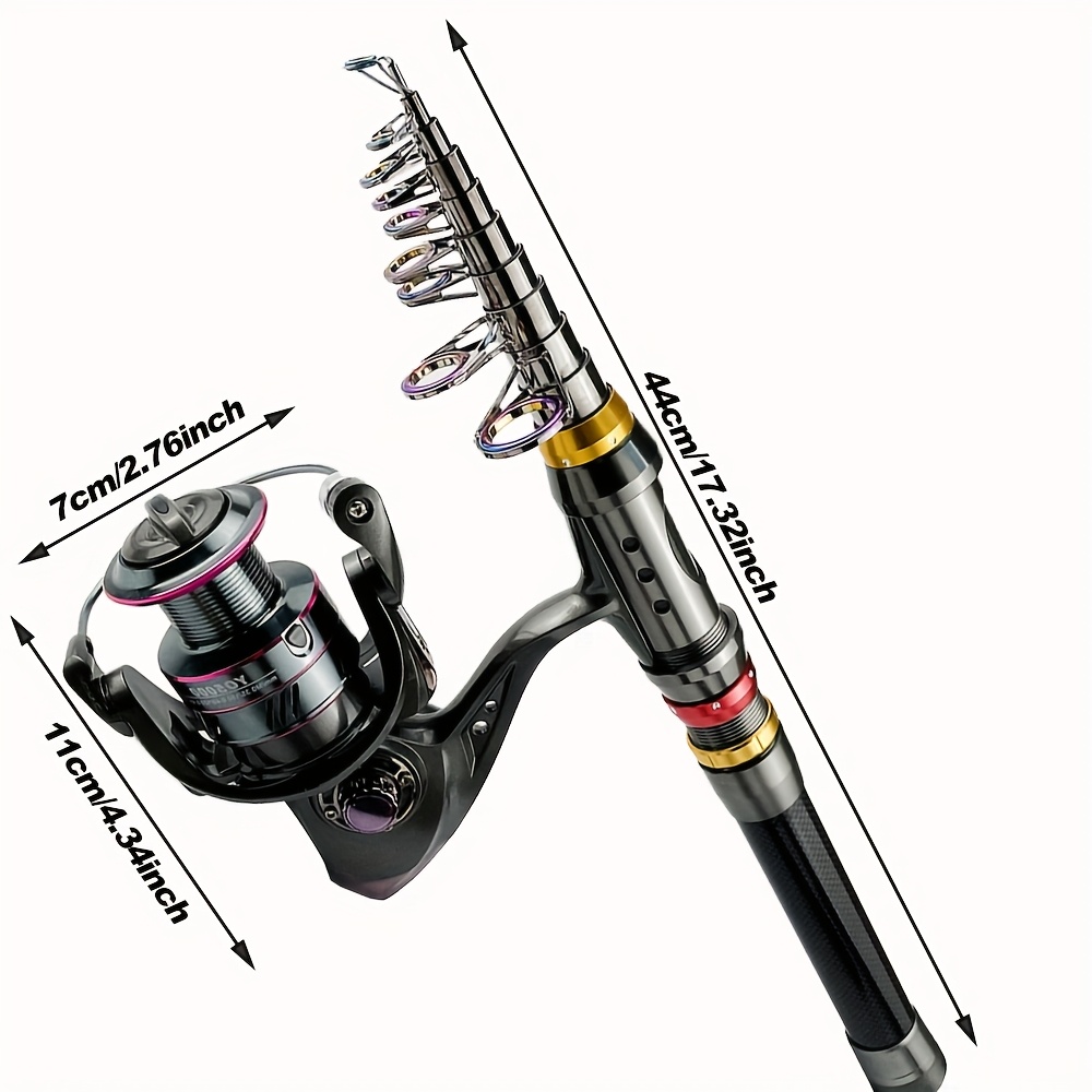 [Fishing Rod Combo] GHOTDA fishing rod combo rotary reel + carbon telescopic fishing kit short travel rod 1.8-3.6m ultra-light travel carbon rod 13BB reel combination telescopic rod rotary reel kit max drag 3-8kg