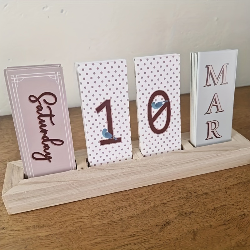 Calendar Nordic Creative Wooden Desktop Decorations Cool Bedroom Desk Calendar Decoration