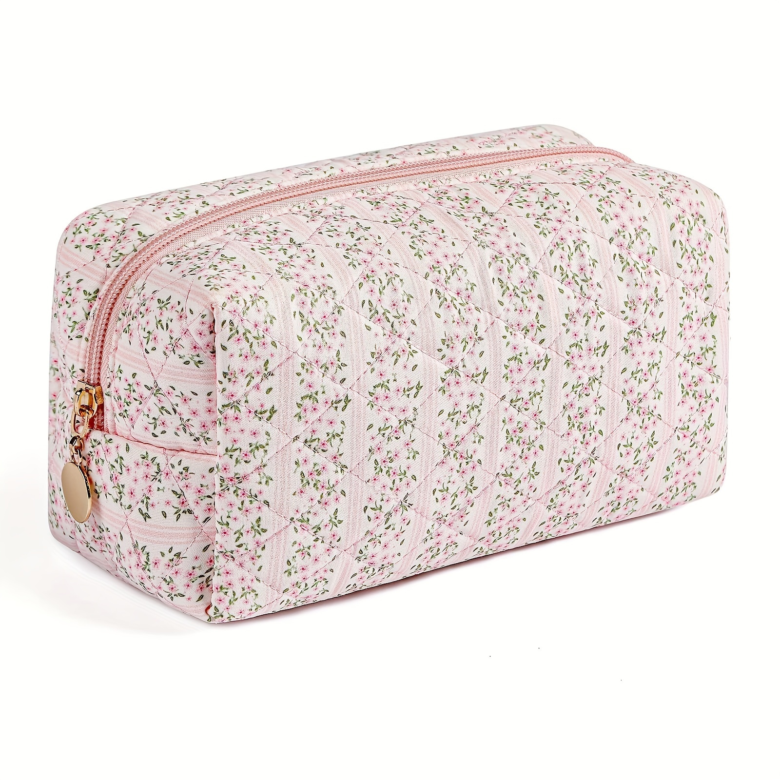 

Makeup Bag Travel Cosmetic Bag For Women Girls, Zipper Make Up Pouch, Floral Flowers Toiletry Organizer Makeup, Portable Storage Bag, Cosmetic Bag (pink)