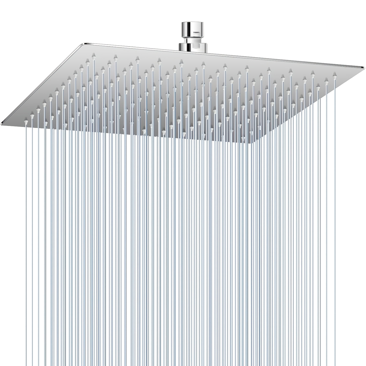 Image of 16 Inch Rain Showerhead, Shower Faucet, Luxury Wide-coverage Shower Faucet, Overhead Showerhead, Square Stainless Steel Showerhead