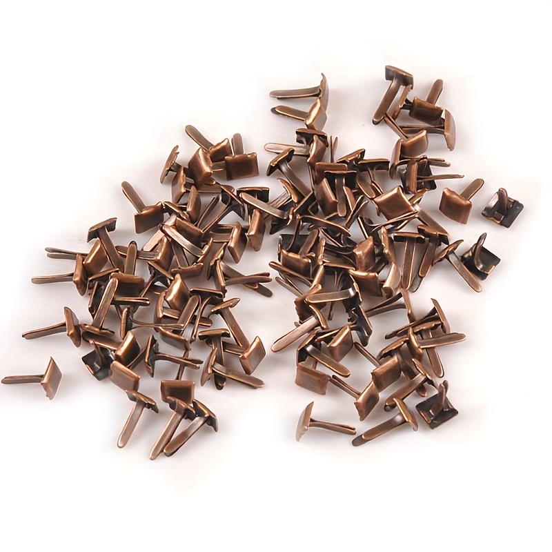 

50 Pack Mini Brads – Iron Antique Bronze Square Brad Fasteners For Scrapbooking, Greeting Cards, Diy Crafts & Paper Decorations