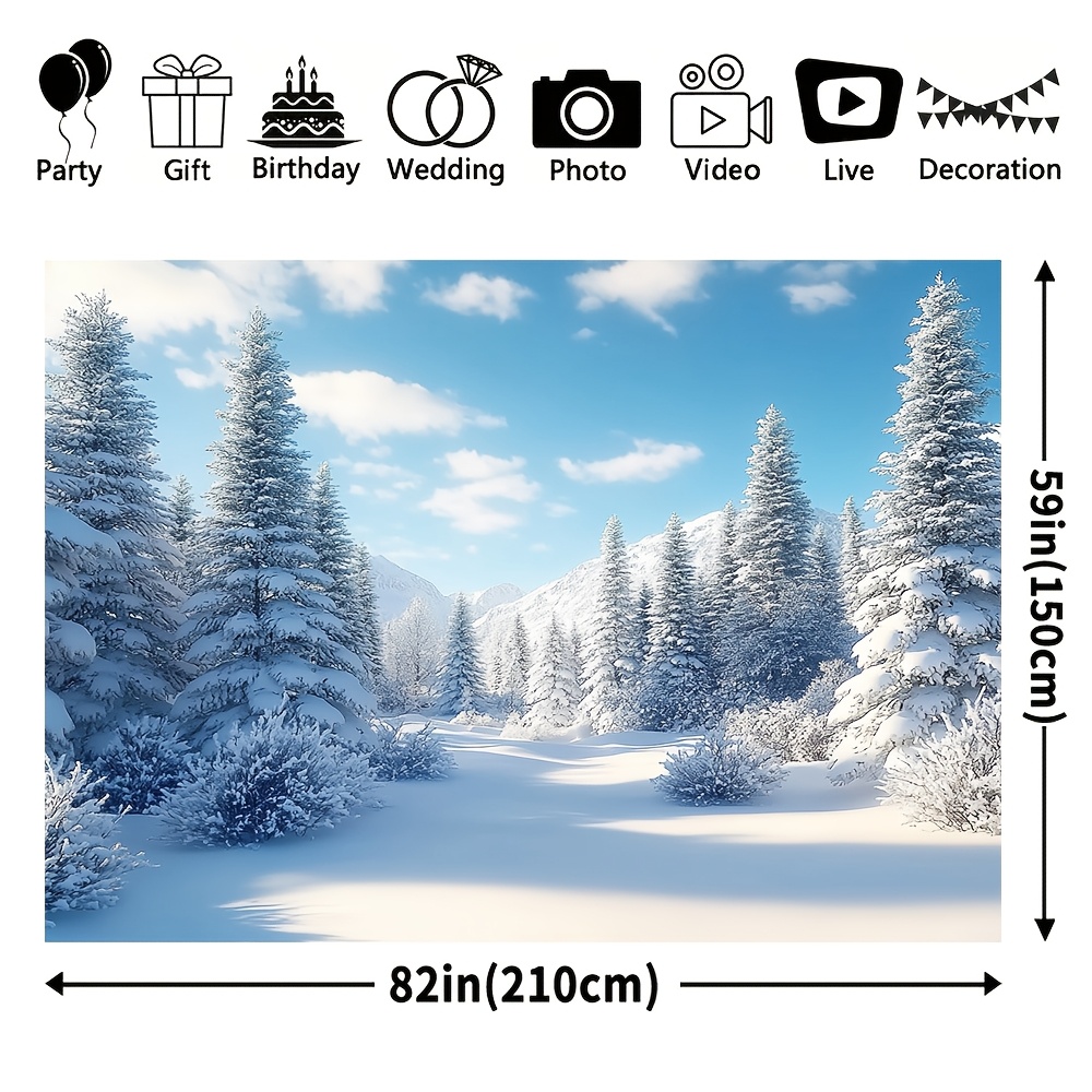 Winter Landscape Photography Background Cloth for Christmas