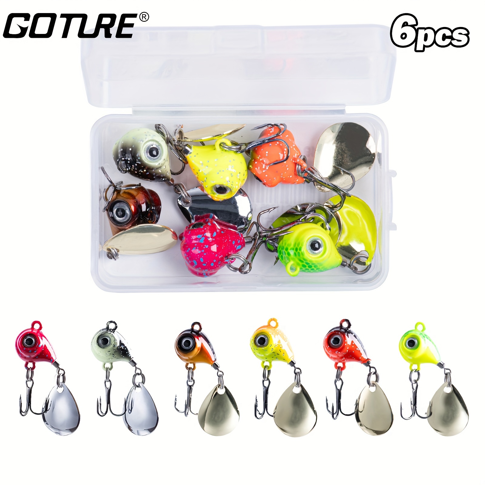 12pcs Blade Bait Fishing Lures Ice Fishing Jigs Single Hook Spoon Lures  Metal Vib Bass Salmon Walleye Pike Perch Crappie, Shop The Latest Trends