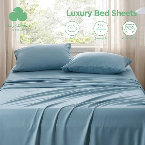 cozy comforter 3pcs 4pcs sheet sets with side sheets for bed hotel bedding sheets cal king 1or2 pillowcases 1 flat sheet and 1 fitted sheet
