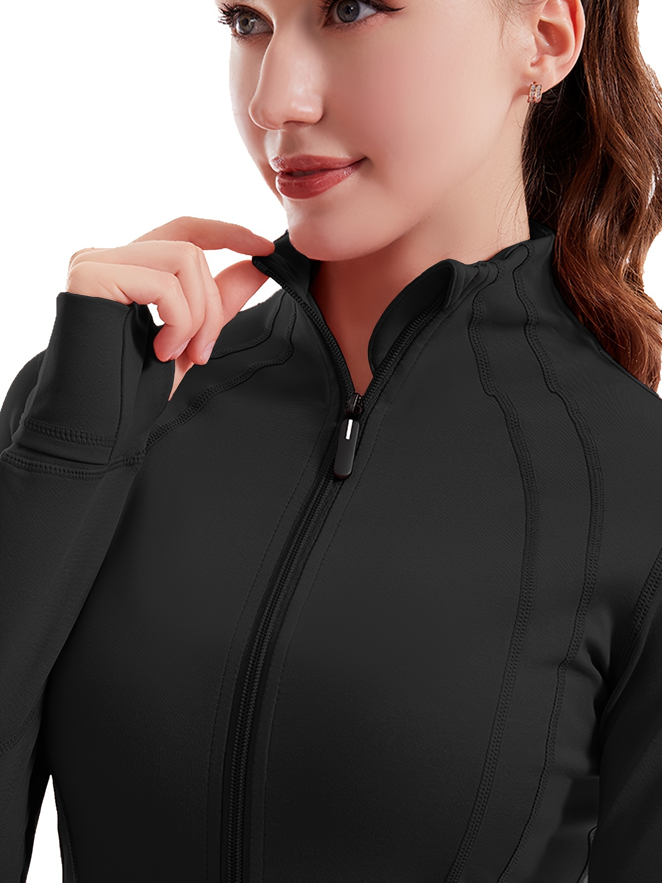 chaqueta running cremallera completa mujer ropa Temu Spain