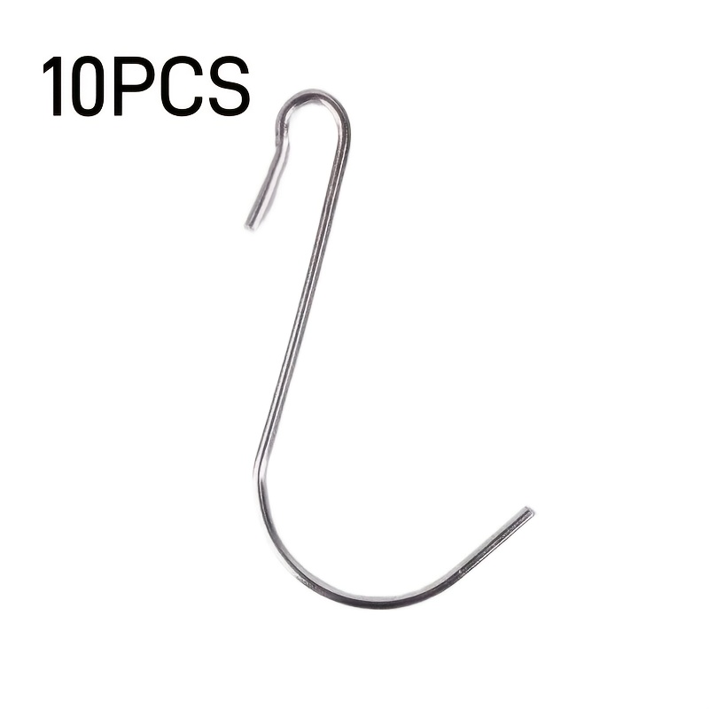 TEMU Lot de 10 crochets en J pour étagères en fil, crochets de suspension en acier inoxydable à sur un rack en fil métallique, crochet pour grille